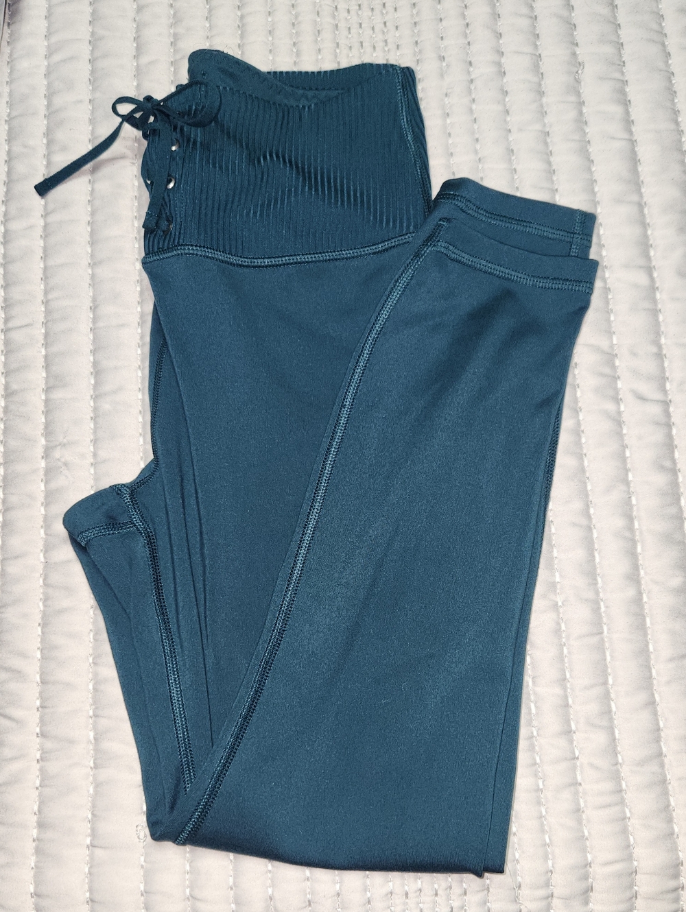Victoria's Secret Teal High-Waist Ribbed Waistband Leggings